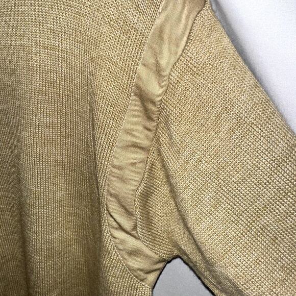 Beretta Sweater Pullover Mock Neck 1/4 Zip Mens Large Wool Blend Camel Color - Picture 6 of 11
